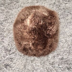 Vintage 60’s Fur Fluffy Brown Real Fur Hat Cap Pill Box Hat